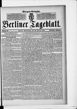 Berliner Tageblatt und Handels-Zeitung on Jan 30, 1904
