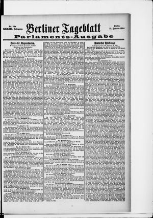 Berliner Tageblatt und Handels-Zeitung vom 31.01.1904