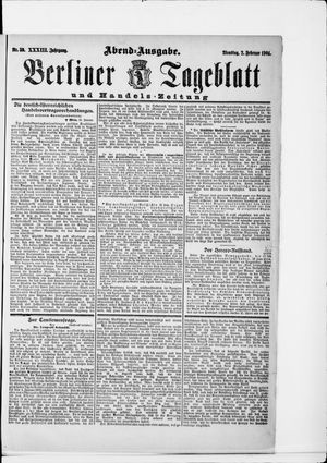 Berliner Tageblatt und Handels-Zeitung vom 02.02.1904