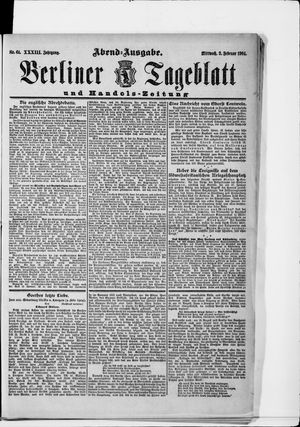 Berliner Tageblatt und Handels-Zeitung vom 03.02.1904