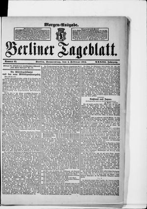 Berliner Tageblatt und Handels-Zeitung vom 04.02.1904