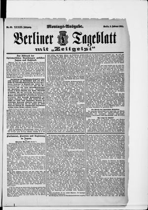 Berliner Tageblatt und Handels-Zeitung vom 08.02.1904