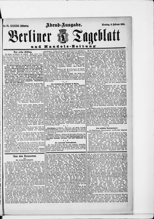 Berliner Tageblatt und Handels-Zeitung vom 09.02.1904