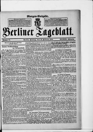 Berliner Tageblatt und Handels-Zeitung vom 12.02.1904