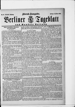 Berliner Tageblatt und Handels-Zeitung vom 12.02.1904