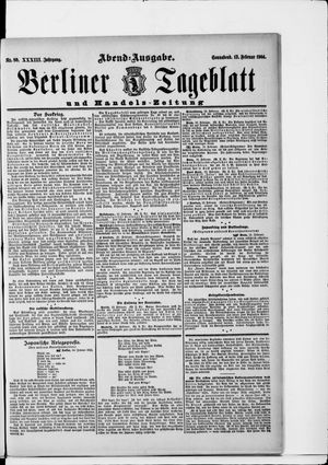 Berliner Tageblatt und Handels-Zeitung vom 13.02.1904