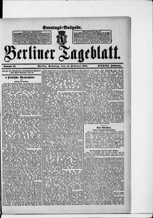 Berliner Tageblatt und Handels-Zeitung vom 14.02.1904