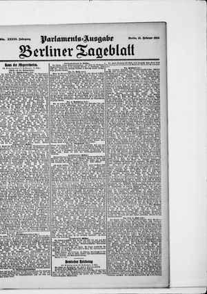 Berliner Tageblatt und Handels-Zeitung vom 16.02.1904