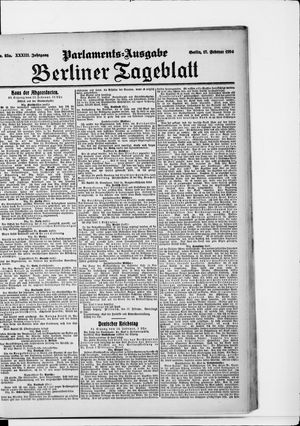 Berliner Tageblatt und Handels-Zeitung vom 17.02.1904