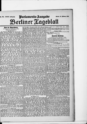 Berliner Tageblatt und Handels-Zeitung on Feb 18, 1904