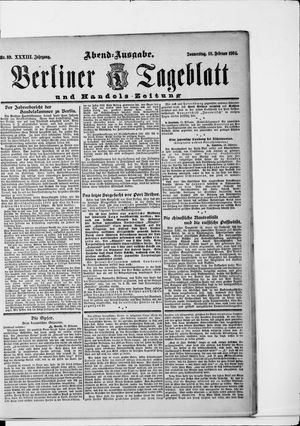 Berliner Tageblatt und Handels-Zeitung vom 18.02.1904