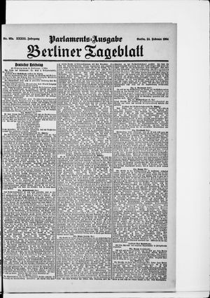 Berliner Tageblatt und Handels-Zeitung vom 24.02.1904
