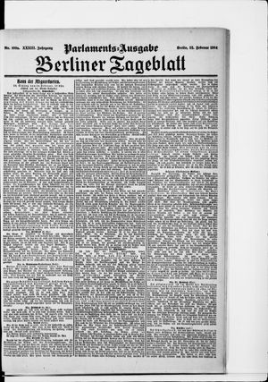 Berliner Tageblatt und Handels-Zeitung vom 25.02.1904