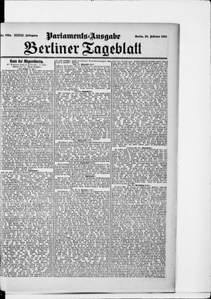 Berliner Tageblatt und Handels-Zeitung vom 26.02.1904