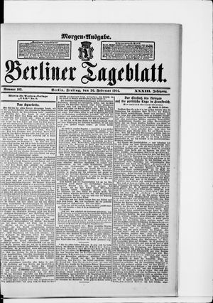 Berliner Tageblatt und Handels-Zeitung vom 26.02.1904