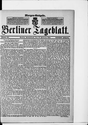 Berliner Tageblatt und Handels-Zeitung vom 27.02.1904
