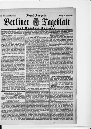 Berliner Tageblatt und Handels-Zeitung vom 29.02.1904