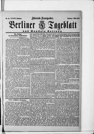 Berliner Tageblatt und Handels-Zeitung vom 01.03.1904