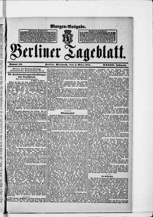 Berliner Tageblatt und Handels-Zeitung on Mar 2, 1904