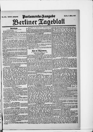 Berliner Tageblatt und Handels-Zeitung vom 05.03.1904