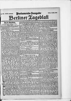 Berliner Tageblatt und Handels-Zeitung vom 06.03.1904