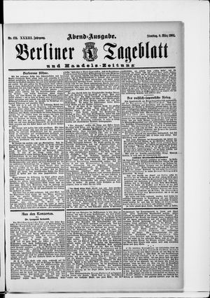 Berliner Tageblatt und Handels-Zeitung vom 08.03.1904