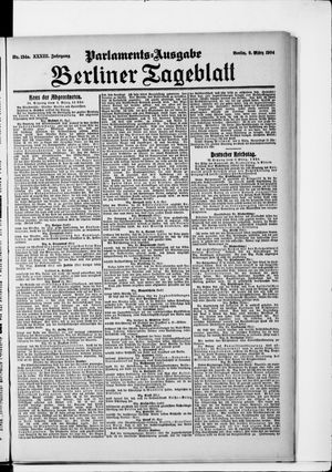 Berliner Tageblatt und Handels-Zeitung on Mar 9, 1904