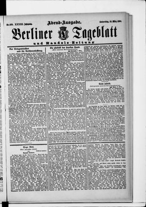 Berliner Tageblatt und Handels-Zeitung vom 10.03.1904