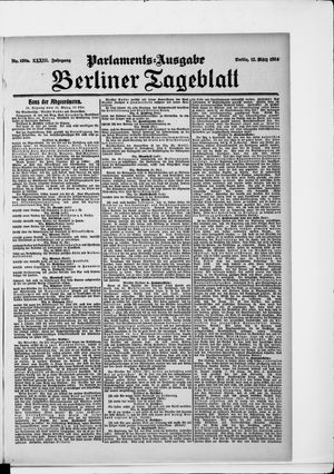 Berliner Tageblatt und Handels-Zeitung vom 12.03.1904