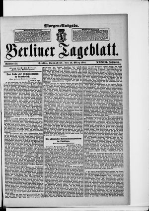 Berliner Tageblatt und Handels-Zeitung vom 12.03.1904