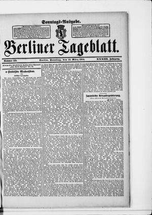Berliner Tageblatt und Handels-Zeitung on Mar 13, 1904