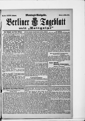 Berliner Tageblatt und Handels-Zeitung vom 14.03.1904