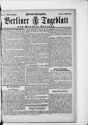 Berliner Tageblatt und Handels-Zeitung vom 15.03.1904