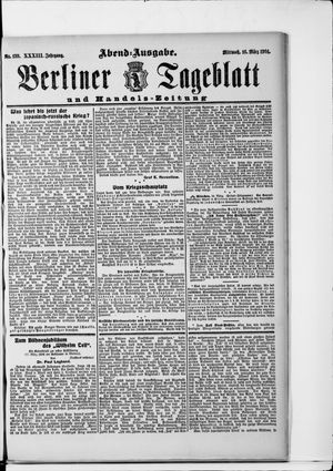 Berliner Tageblatt und Handels-Zeitung vom 16.03.1904