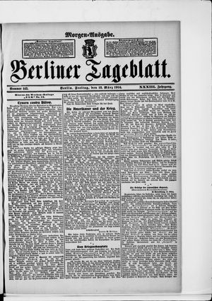 Berliner Tageblatt und Handels-Zeitung vom 18.03.1904
