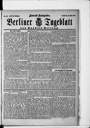 Berliner Tageblatt und Handels-Zeitung vom 19.03.1904