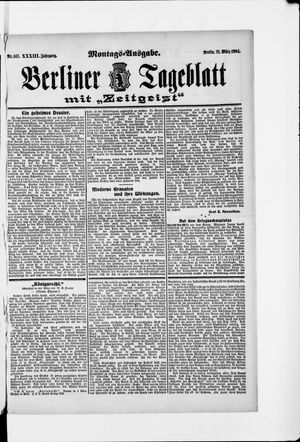 Berliner Tageblatt und Handels-Zeitung vom 21.03.1904