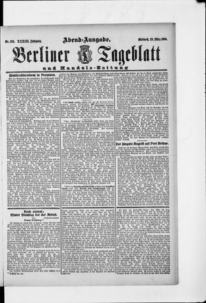 Berliner Tageblatt und Handels-Zeitung vom 23.03.1904