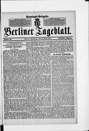Berliner Tageblatt und Handels-Zeitung vom 27.03.1904