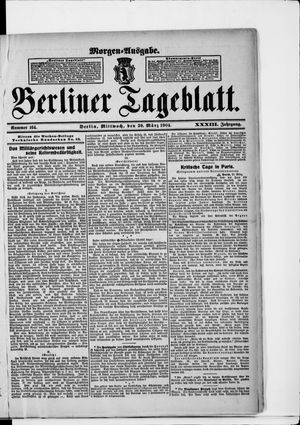 Berliner Tageblatt und Handels-Zeitung on Mar 30, 1904