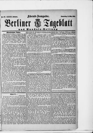 Berliner Tageblatt und Handels-Zeitung vom 31.03.1904