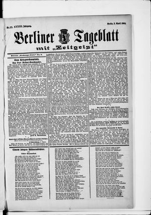 Berliner Tageblatt und Handels-Zeitung vom 05.04.1904