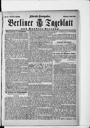 Berliner Tageblatt und Handels-Zeitung vom 06.04.1904