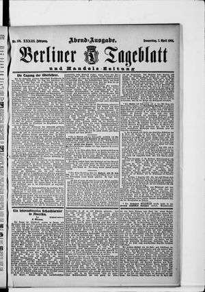 Berliner Tageblatt und Handels-Zeitung vom 07.04.1904