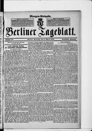 Berliner Tageblatt und Handels-Zeitung vom 08.04.1904