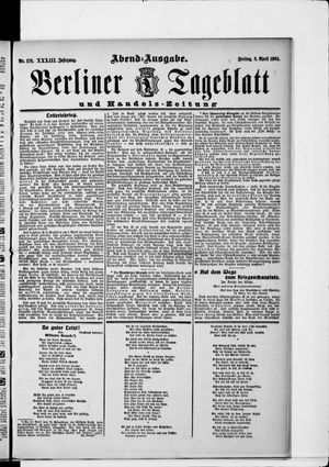Berliner Tageblatt und Handels-Zeitung vom 08.04.1904