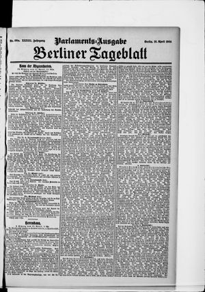 Berliner Tageblatt und Handels-Zeitung vom 16.04.1904