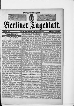 Berliner Tageblatt und Handels-Zeitung on Apr 16, 1904