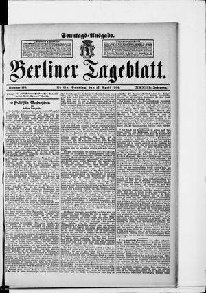 Berliner Tageblatt und Handels-Zeitung vom 17.04.1904