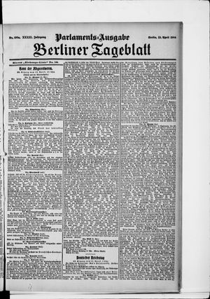 Berliner Tageblatt und Handels-Zeitung vom 19.04.1904